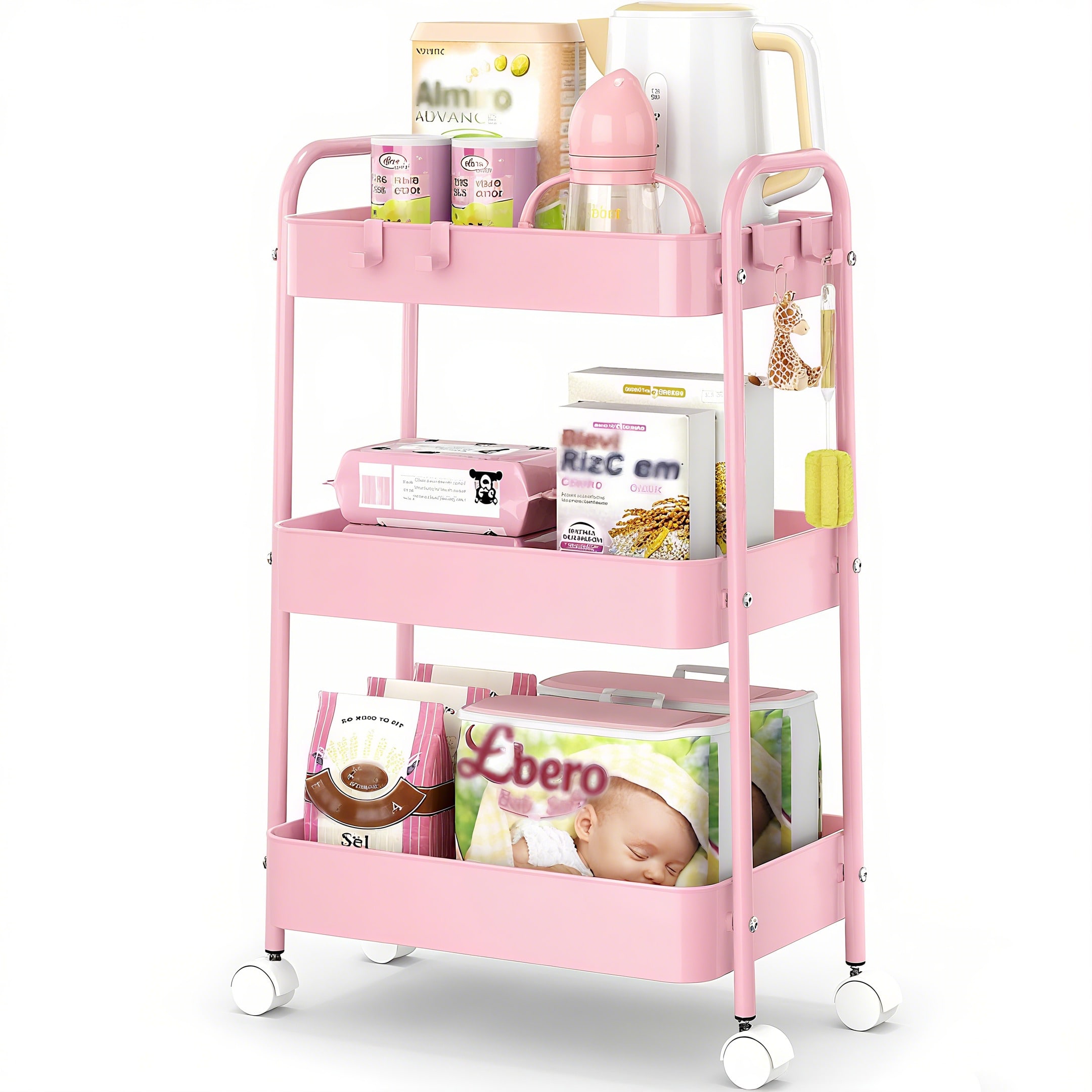 Baby Nursery Modern - Carrinho de Metal de 3 Níveis