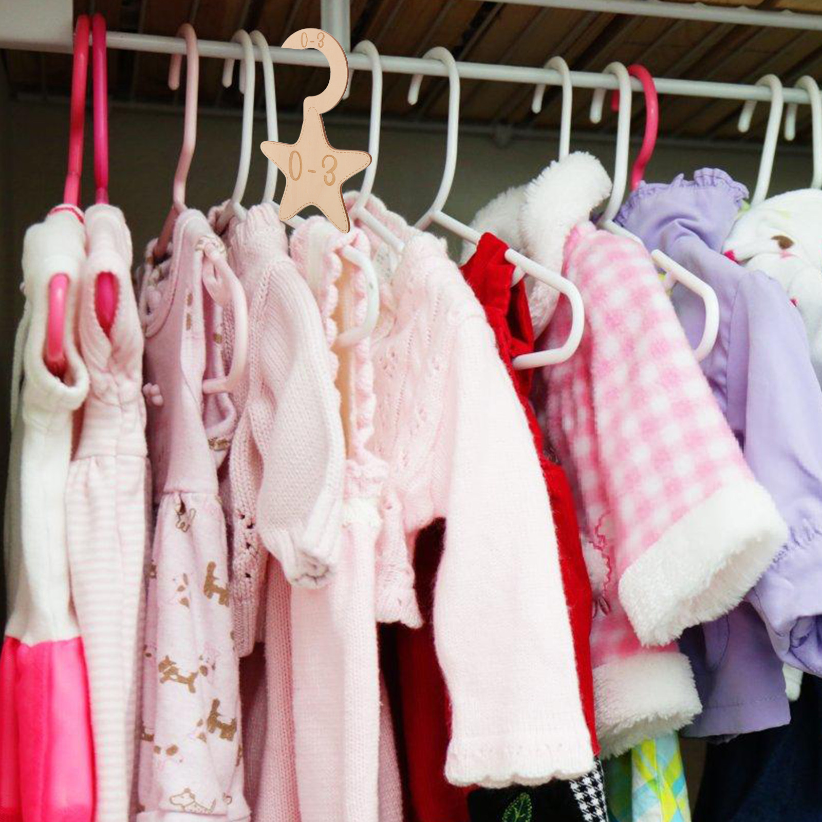 Baby Nursery Organizer - 7 Divisórias de Madeira para Armário