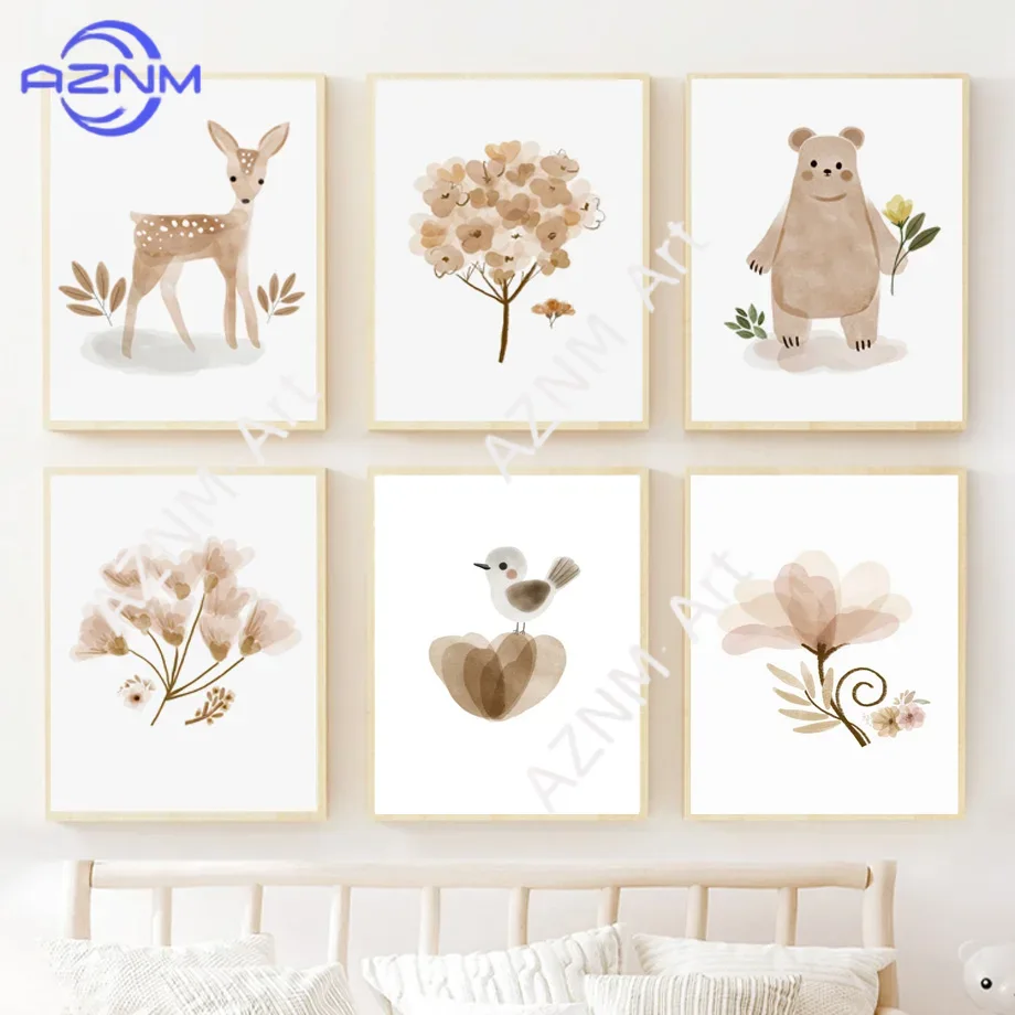 Baby Nursery Gender Neutral - Arte de parede boho para berçário,