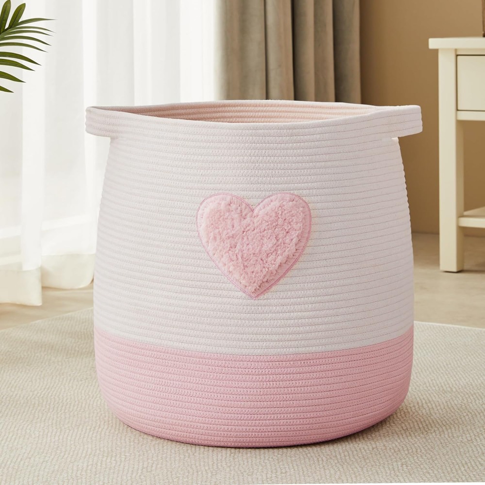 Baby Nursery Girl - Cesto de lavanderia rosa para crianças,