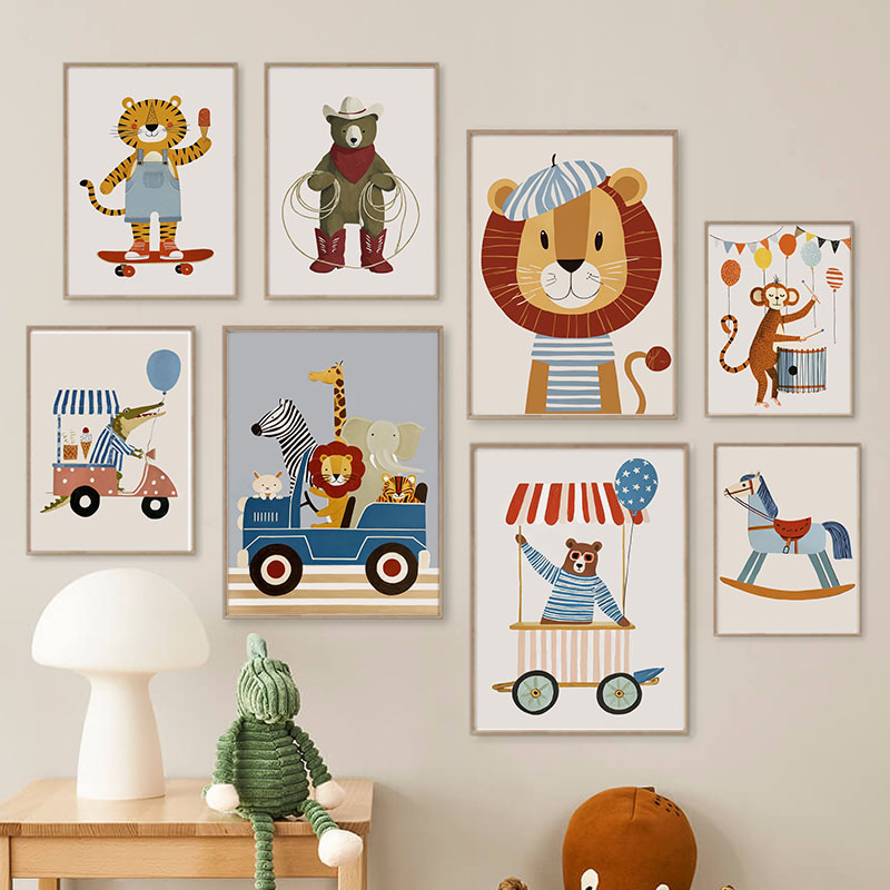 Baby Nursery Modern - Pôsteres e Impressões de Animais Engraçados