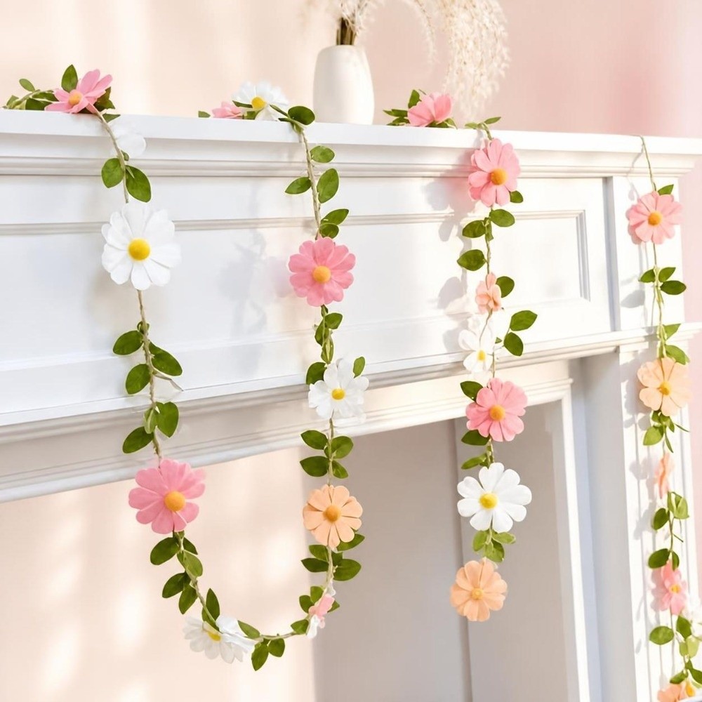 Baby Nursery Garland - Banner de Margaridas em Feltro de