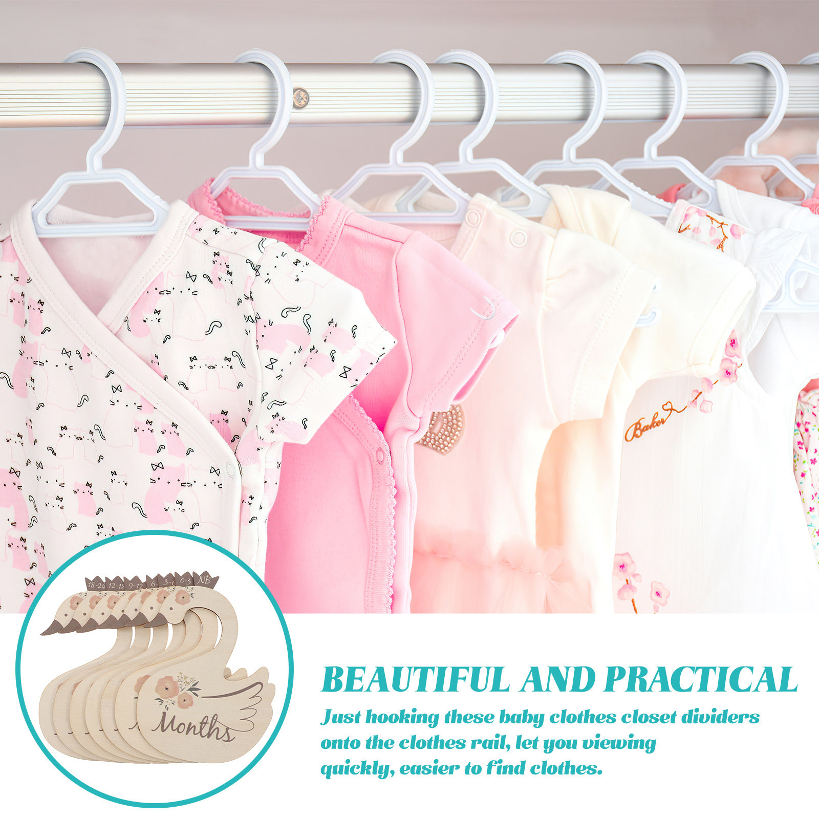 7 Peças Divisores de Tamanho p - Baby Nursery Organizer avaliação e preço