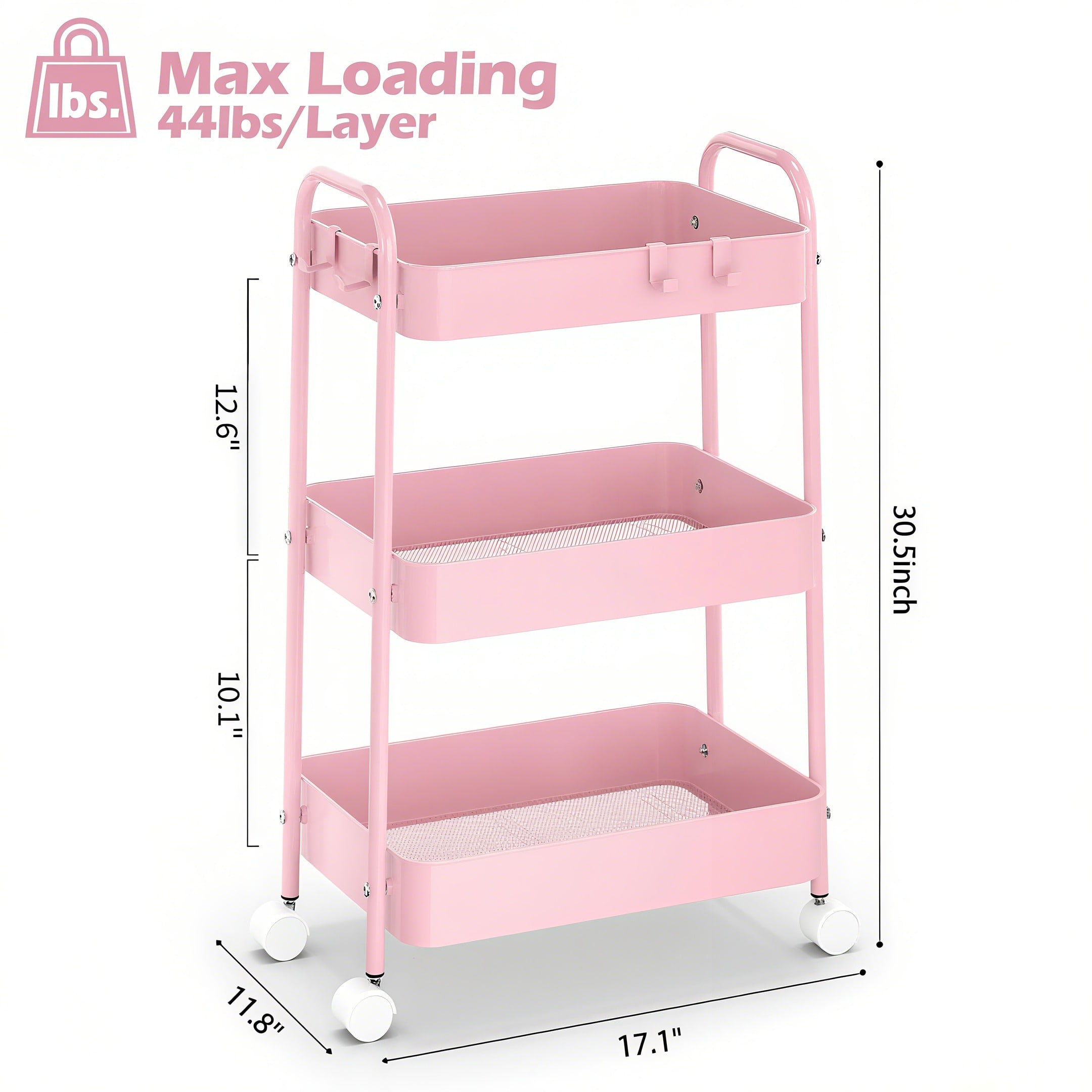 Carrinho de Metal de 3 Níveis  - Baby Nursery Modern avaliação e preço