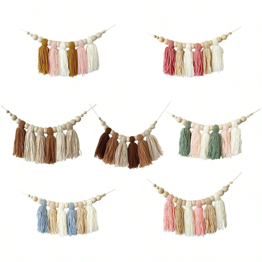 Boho algodão borla guirlanda d - Baby Nursery Garland avaliação e preço