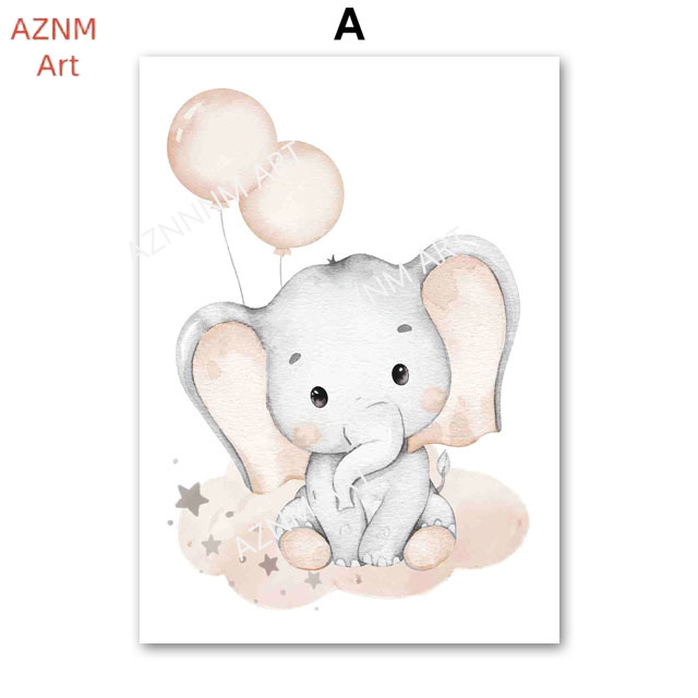 Pôsteres de elefante, balão, a - Baby Nursery Fabric avaliação e preço