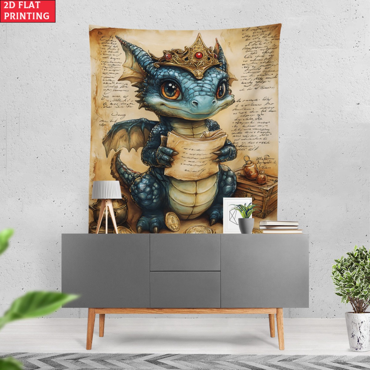 Dragão bebê coroa tesouro fant - Baby Nursery Modern avaliação e preço