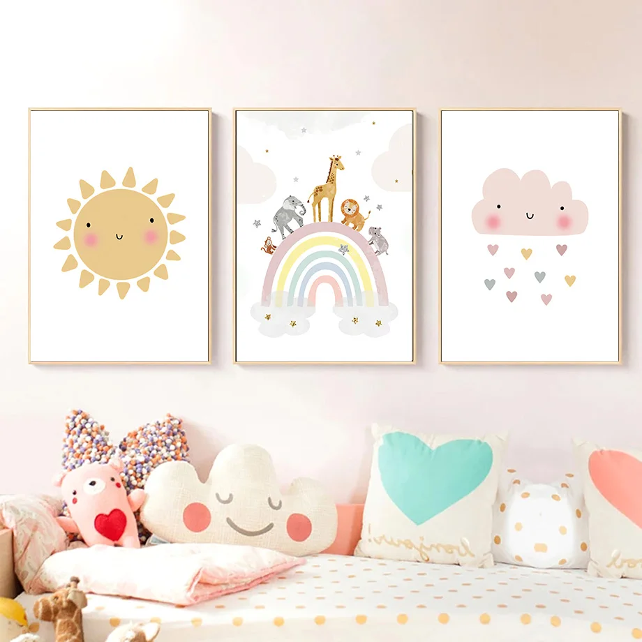 Pôsteres e impressões nórdicas - Baby Nursery Girl avaliação e preço