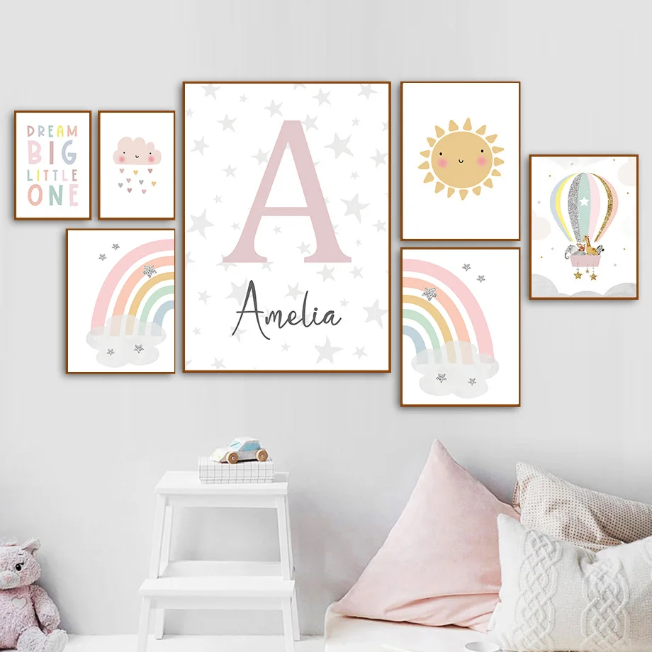 Pôsteres e impressões nórdicas - Baby Nursery Girl avaliação e preço