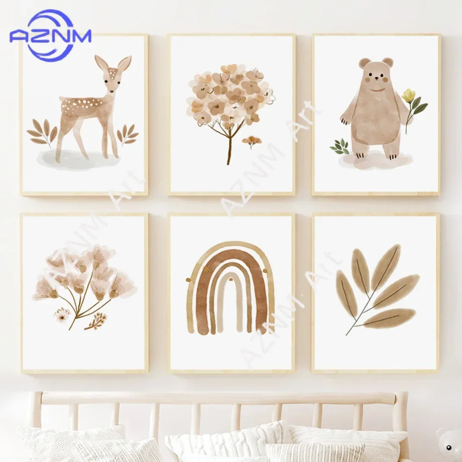 Arte de parede boho para berçá - Baby Nursery Gender Neutral avaliação e preço