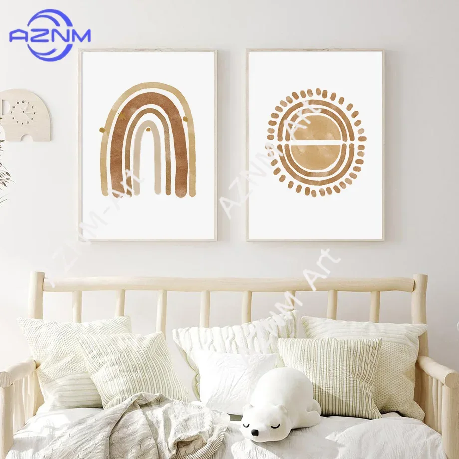 Arte de parede boho para berçá - Baby Nursery Gender Neutral avaliação e preço