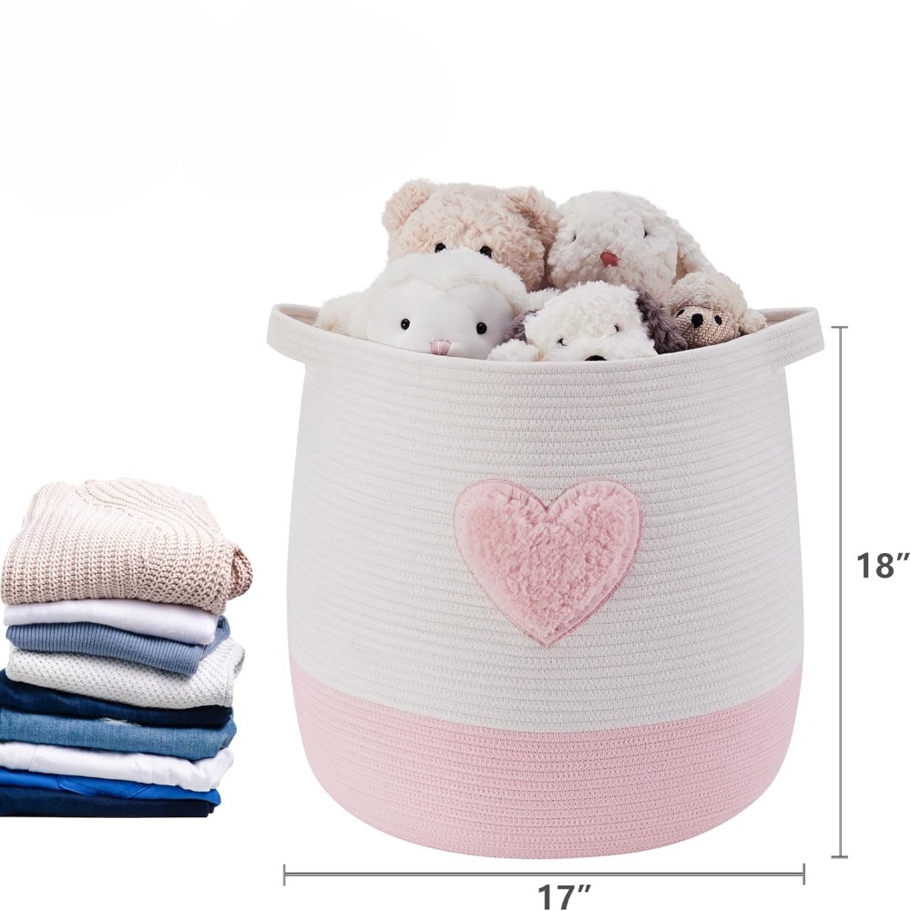 Cesto de lavanderia rosa para  - Baby Nursery Girl avaliação e preço