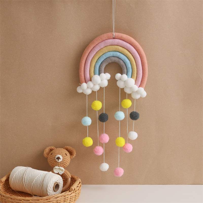 Nordic feltro tecido arco-íris - Baby Nursery Garland avaliação e preço