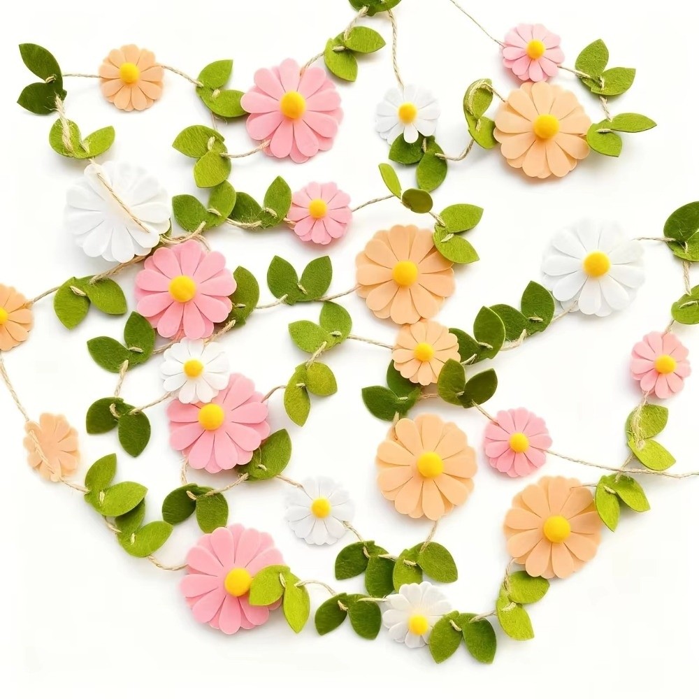 Faixa de margaridas de feltro  - Baby Nursery Garland avaliação e preço