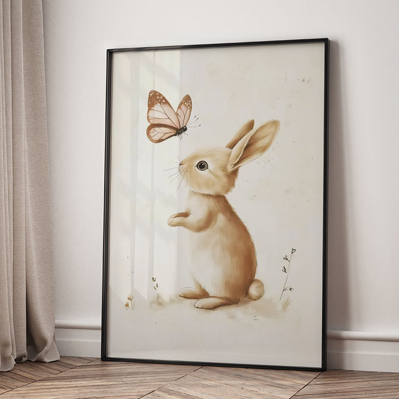 Pôster de Animais Urso Coelho  - Baby Nursery Modern avaliação e preço