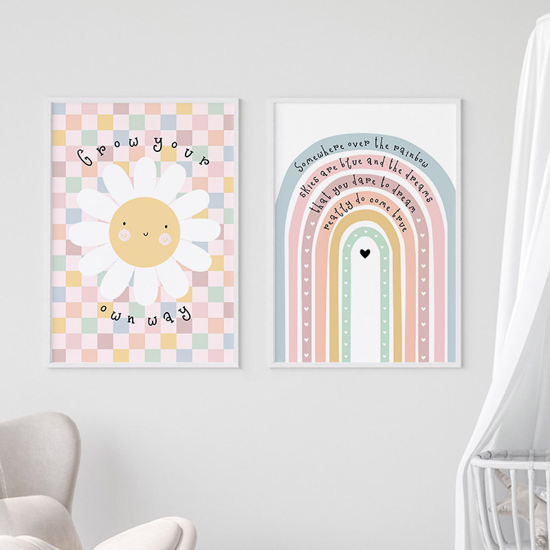 Sol flor arco-íris nuvem coraç - Baby Nursery Modern avaliação e preço