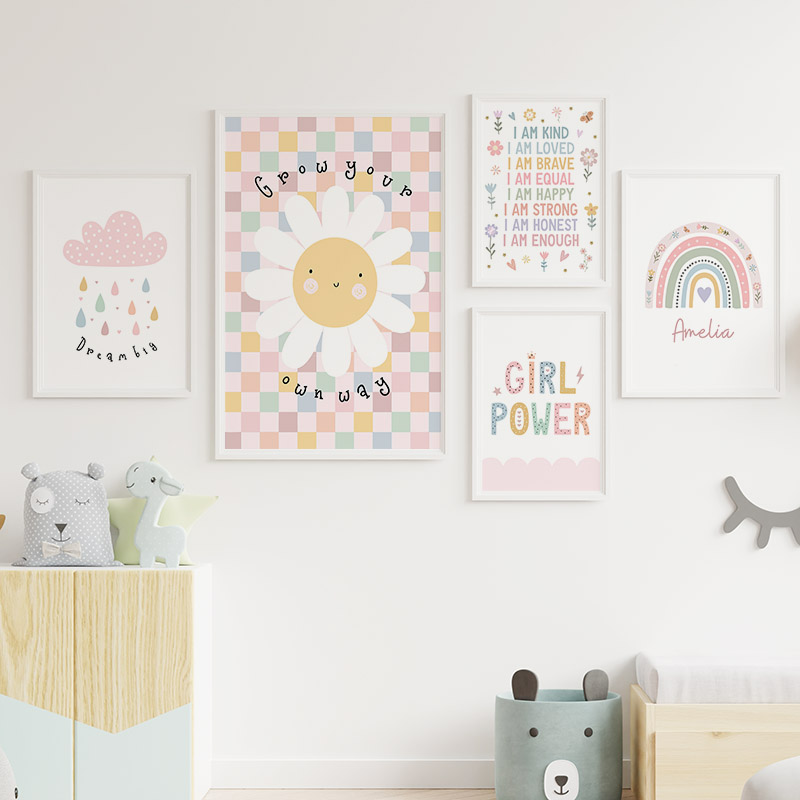 Sol flor arco-íris nuvem coraç - Baby Nursery Modern avaliação e preço